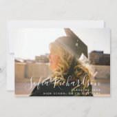 Modernes Drehbuch 8 Fotolage Einfaches Abschluss Einladung (Vorderseite)