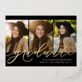 Modernes Drehbuch-Abitur einfach 3 Foto Abschluss  Folieneinladung