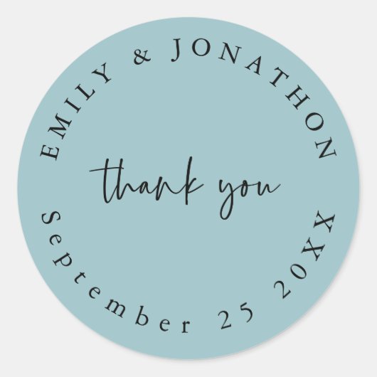 Modernes Drehbuch Aquamarin Vielen Dank, dass Sie Runder Aufkleber (Vorderseite)
