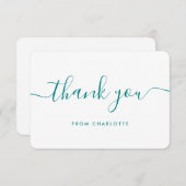 Modernes Drehbuch Aquamariner Polterabend Geburtst Dankeskarte (Vorne/Hinten)