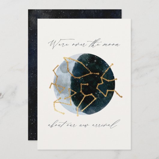 Modernes Drehbuch Aquarellmond Sternenhimmel (Vorne/Hinten)