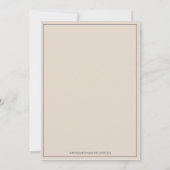 Modernes Drehbuch Beige & Gray Wedding Einladung (Rückseite)