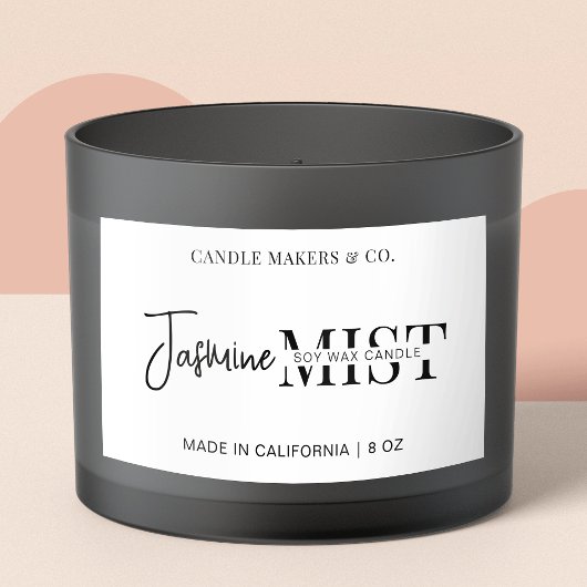 Modernes Drehbuch Berufliche Schwarz-weiße Kerze Rechteckiger Aufkleber