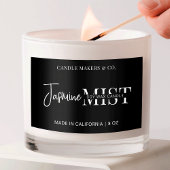 Modernes Drehbuch Berufliche Schwarz-weiße Kerze Rechteckiger Aufkleber