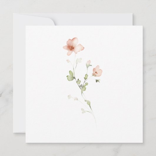 Modernes Drehbuch Blumengarten Bridal Abendessen Einladung (Rückseite)