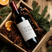 Modernes Drehbuch "Cheers to Liebe" Hochzeitsieg Weinetikett