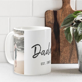 Modernes Drehbuch Daddy Est. Vatertag-Foto Kaffeetasse