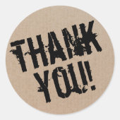 Modernes Drehbuch dank einfachem Pappe Classic R Runder Aufkleber (Vorderseite)