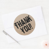 Modernes Drehbuch dank einfachem Pappe Classic R Runder Aufkleber (Umschlag)