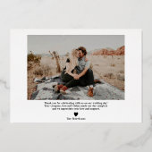 Modernes Drehbuch danke Ihnen 2 Fotos Hochzeit Folieneinladung (Rückseite)