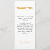 Modernes Drehbuch Dankeschön Menükarte (Vorderseite)