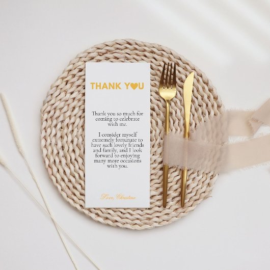 Modernes Drehbuch Dankeschön Menükarte