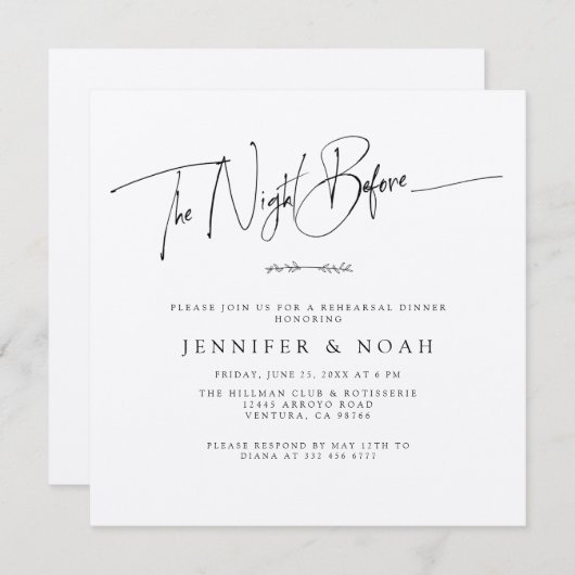 Modernes Drehbuch Das Abendessen vor der Probe Dankeskarte (Vorne/Hinten)