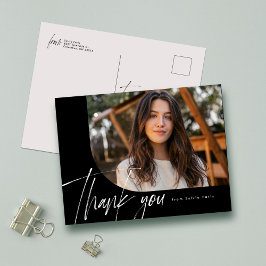 Modernes Drehbuch ein Foto schwarzer Abschluss vie Postkarte