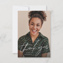 Modernes Drehbuch, einfach ein Foto Abschluss Dankeskarte