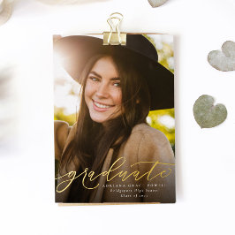 Modernes Drehbuch, einfach ein Foto Abschluss Folieneinladung