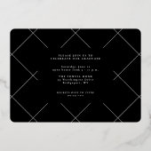 Modernes Drehbuch, einfach ein Foto Abschluss Folieneinladung (Rückseite)