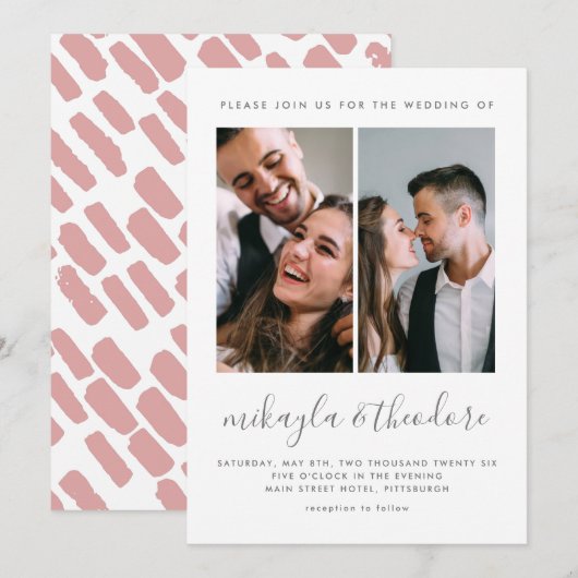 Modernes Drehbuch - Einladung zum Hochzeitsfeiern (Vorne/Hinten)