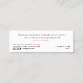 modernes Drehbuch, einzigartiges Herz danke für Or Mini Visitenkarte (Rückseite)