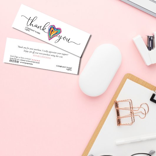 modernes Drehbuch, einzigartiges Herz danke für Or Mini Visitenkarte