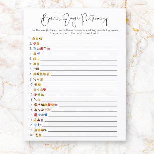 Modernes Drehbuch Emoji Pictionary Brautparty Game