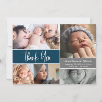 Modernes Drehbuch Foto Collage dunkelblaue Babydus