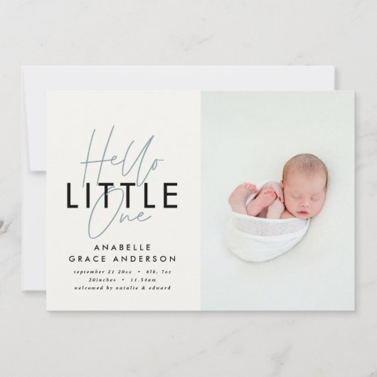 Modernes Drehbuch-Foto hallo Klein (Vorderseite)