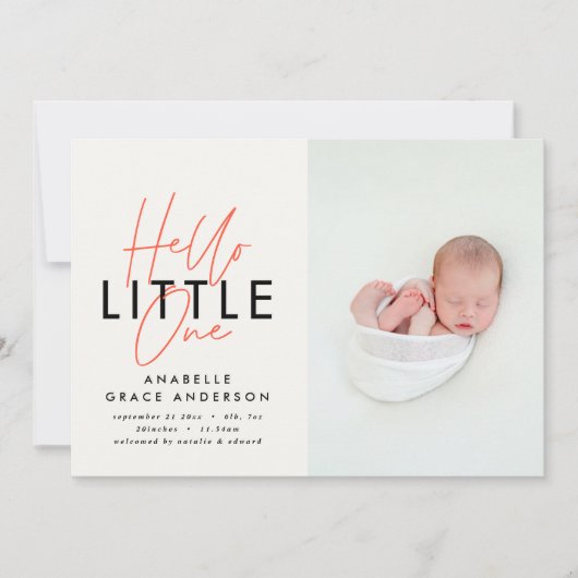 Modernes Drehbuch-Foto hallo Klein (Vorderseite)