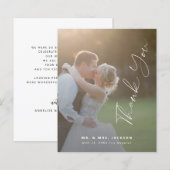 Modernes Drehbuch Foto Hochzeit danke (Vorne/Hinten)