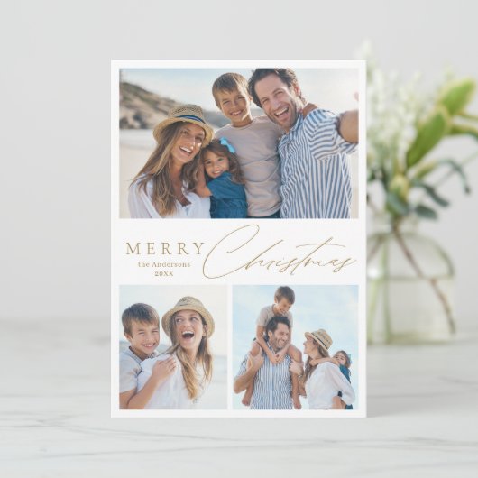 Modernes Drehbuch Frohe Weihnachten 3 Foto Weihnac (Stehend Vorderseite)