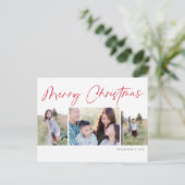 Modernes Drehbuch Frohe Weihnachten Drei Foto (Stehend Vorderseite)