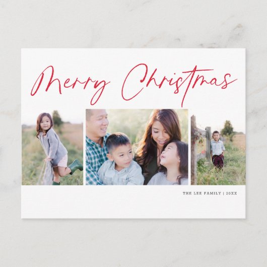 Modernes Drehbuch Frohe Weihnachten Drei Foto (Vorderseite)