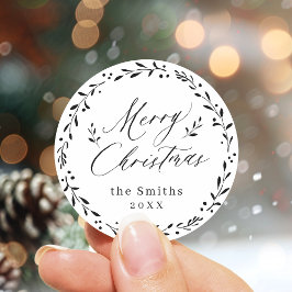 Modernes Drehbuch Frohe Weihnachtsgeschenk Runder Aufkleber