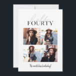 Modernes Drehbuch & geometrisches 40. Geburtstagsm<br><div class="desc">Moderne Drehbuch & geometrische vierzigste Geburtstag Multi-Foto einladen. Die Farbe des geometrischen Hintergrundmusters kann geändert werden.</div>