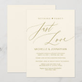 Modernes Drehbuch, Gold, Hochzeitsfeier-Empfang Einladung (Vorne/Hinten)