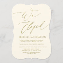 Modernes Drehbuch, Gold, Hochzeitslopement-Empfang