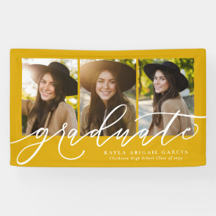 Modernes Drehbuch Graduiert 3 Foto goldgelber grad Banner