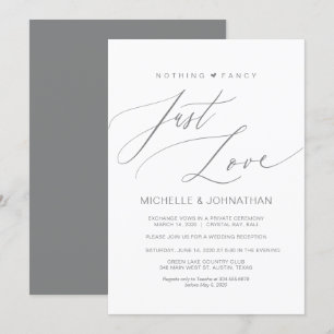 Modernes Drehbuch, Grau, Hochzeitlicher Empfang Einladung
