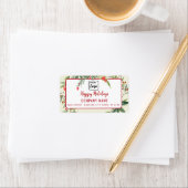 Modernes Drehbuch Happy Holidays Rotes heiliges Lo Adressaufkleber (Insitu)