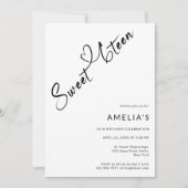 Modernes Drehbuch Herz 16 . Geburtstag 16. Geburts Einladung (Vorderseite)