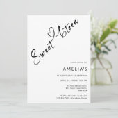 Modernes Drehbuch Herz 16 . Geburtstag 16. Geburts Einladung (Stehend Vorderseite)