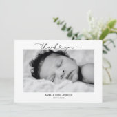 Modernes Drehbuch-Herz Vielen Dank, Baby Foto Birt Ankündigung (Stehend Vorderseite)