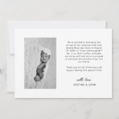 Modernes Drehbuch-Herz Vielen Dank, Baby Foto Birt Ankündigung (Rückseite)