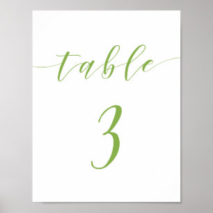 Modernes Drehbuch Hochzeit Tischnummer 3 Zeichen Poster