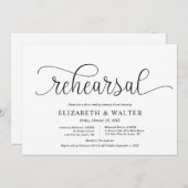 Modernes Drehbuch, Hochzeit und Probe Einladung (Vorne/Hinten)