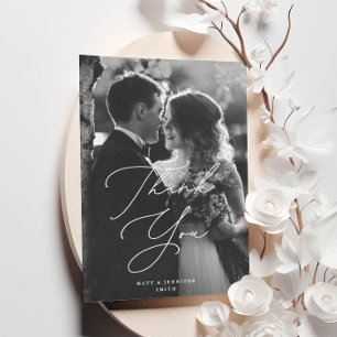 Modernes Drehbuch Hochzeitsschreiben Foto Danke Ka Einladung