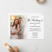 Modernes Drehbuch Hochzeitstag Foto Einladung (Vorderseite/Rückseite Beispiel)