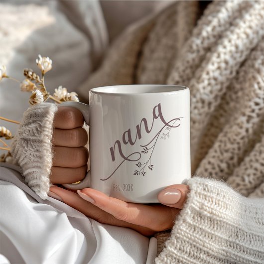 Modernes Drehbuch Jahr etabliert Kaffeetasse