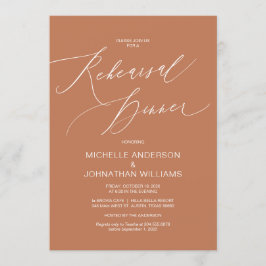 Modernes Drehbuch, Kupfer, Hochzeit-Probe-Dinner Einladung