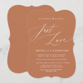 Modernes Drehbuch, Kupfer, Hochzeitsfeier Empfang Einladung (Vorne/Hinten)